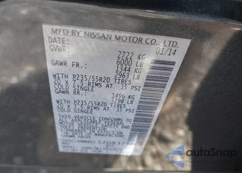 2014 Infiniti Qx60 Hybrid из США, поврежденный, VIN 5N1CL0MM8EC520837